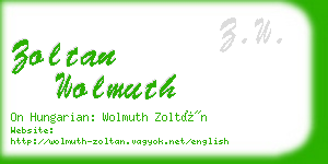 zoltan wolmuth business card